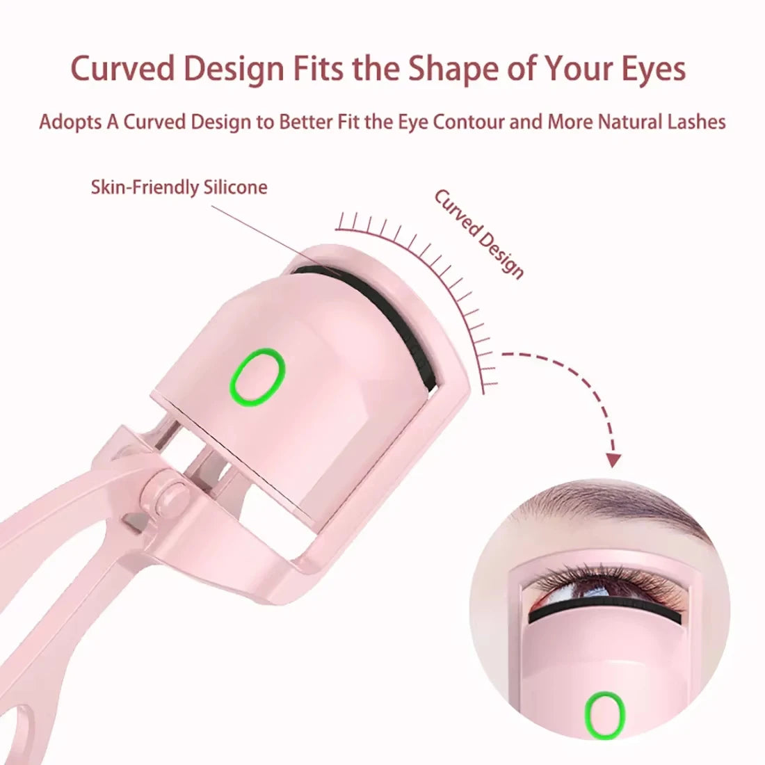 Electric Eye Lash Curler Quick Natural Curling for Long Lasting with Sensing Heating Silicone Pad